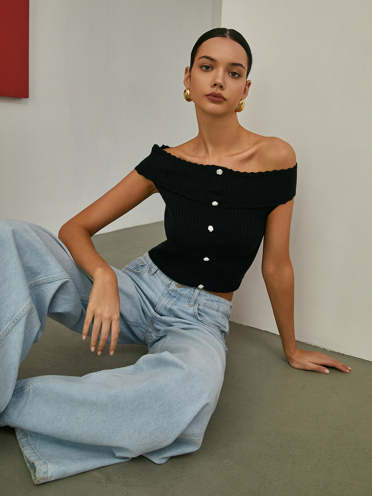 Clara | Basic-Off-Shoulder-Strick-Top