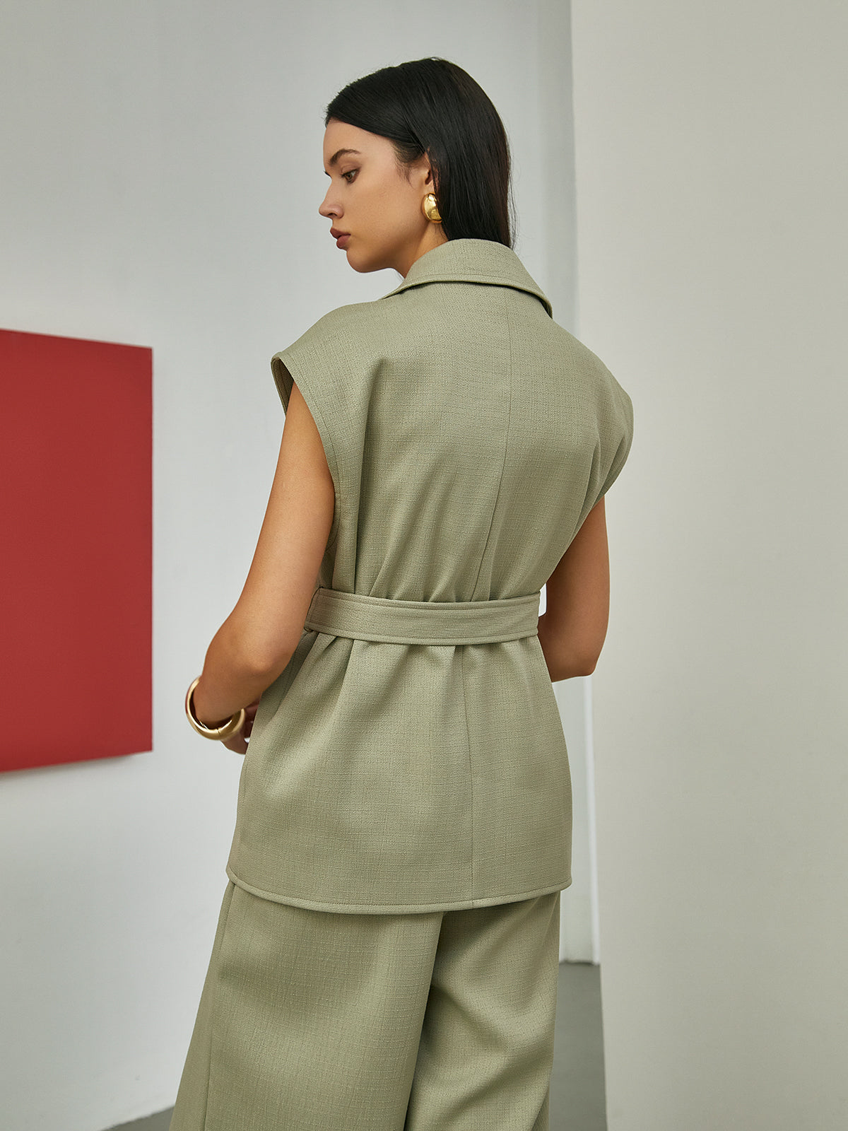 Lisa | Elegante Taillierte Weste mit Gürtel