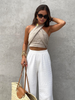 Clara | Crisscross Halter Top aus Leinen und Baumwolle