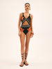 Leni | Badeanzug mit Vogel-Print und Cutout-Design