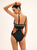 Leni | Badeanzug mit Vogel-Print und Cutout-Design
