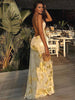 Sophie | Elegantes Maxikleid mit Metallic-Print