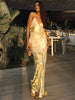 Sophie | Elegantes Maxikleid mit Metallic-Print