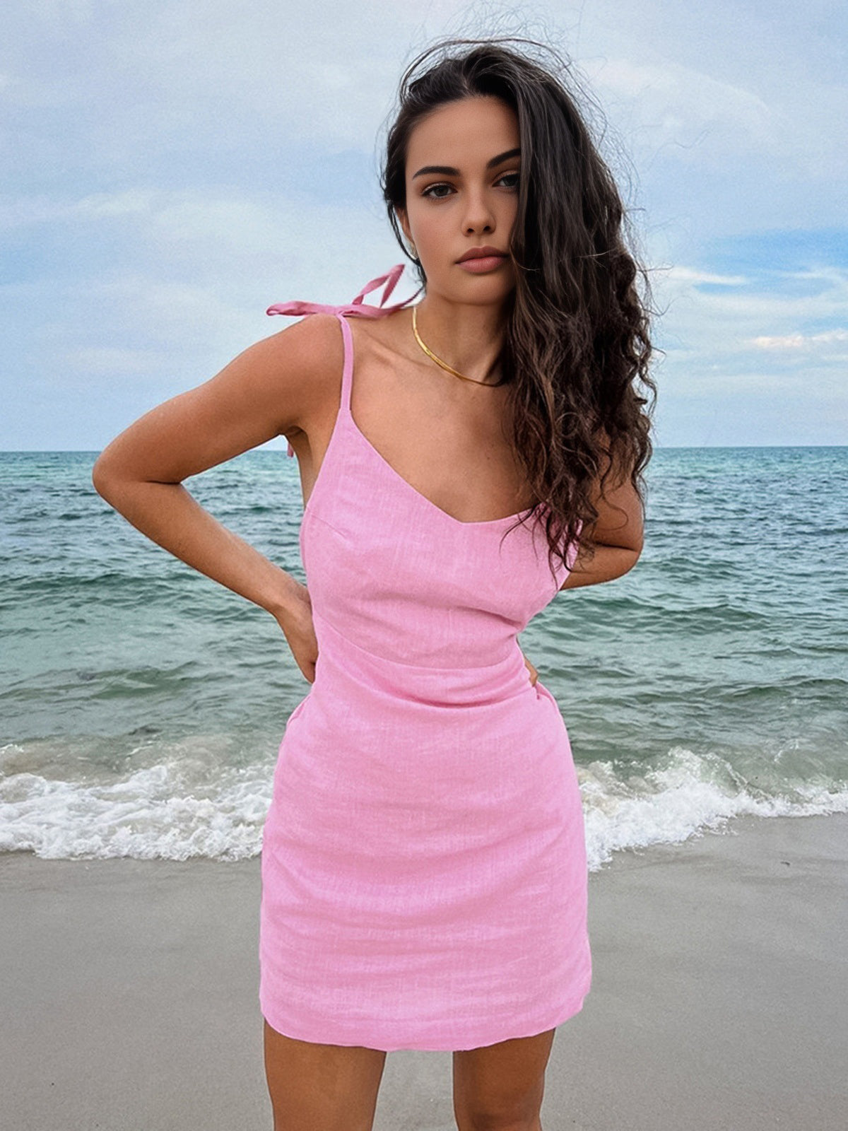 Barbie | Charmantes rückenfreies Kurzkleid aus Baumwolle