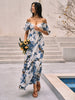Elvira | Florales Maxi-Kleid mit Puffärmel