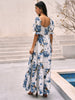 Elvira | Florales Maxi-Kleid mit Puffärmel