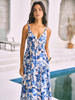 Laura | Boho Blühendes Blumenmuster Maxikleid
