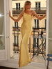 Luna | Asymmetrisches Satin Kleid mit einem Schulterdesign