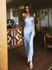 Clara | Satinrückenfreies Maxikleid mit Schlitz