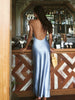 Clara | Satinrückenfreies Maxikleid mit Schlitz