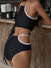 Lisa | Stilvolles Cutout Bikini-Set mit Kontrast-Bindung