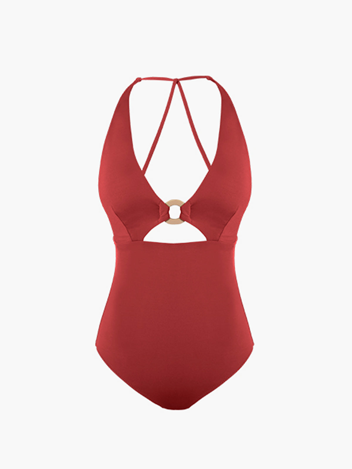 Clara | Metallischer Cutout Halter Badeanzug