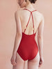 Clara | Metallischer Cutout Halter Badeanzug