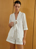 Clara | Knotted Cutout Halbarm-Top mit Shorts Set