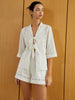 Clara | Knotted Cutout Halbarm-Top mit Shorts Set