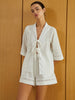 Clara | Knotted Cutout Halbarm-Top mit Shorts Set