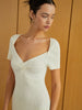 Clara | Midi Strickkleid mit Crisscross-Ausschnitt