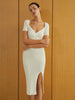 Clara | Midi Strickkleid mit Crisscross-Ausschnitt