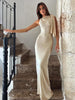 Lena | Elegantes geknotetes ärmelloses Maxikleid