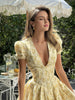 Clara | Florales V-Ausschnitt-Kleid mit Knoten