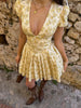 Clara | Florales V-Ausschnitt-Kleid mit Knoten