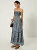 Clara | Romantisches Maxikleid mit Plaid-Druck und Cutout-Design