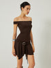 Clara | Verspieltes schulterfreies Kleid mit Rüschensaum