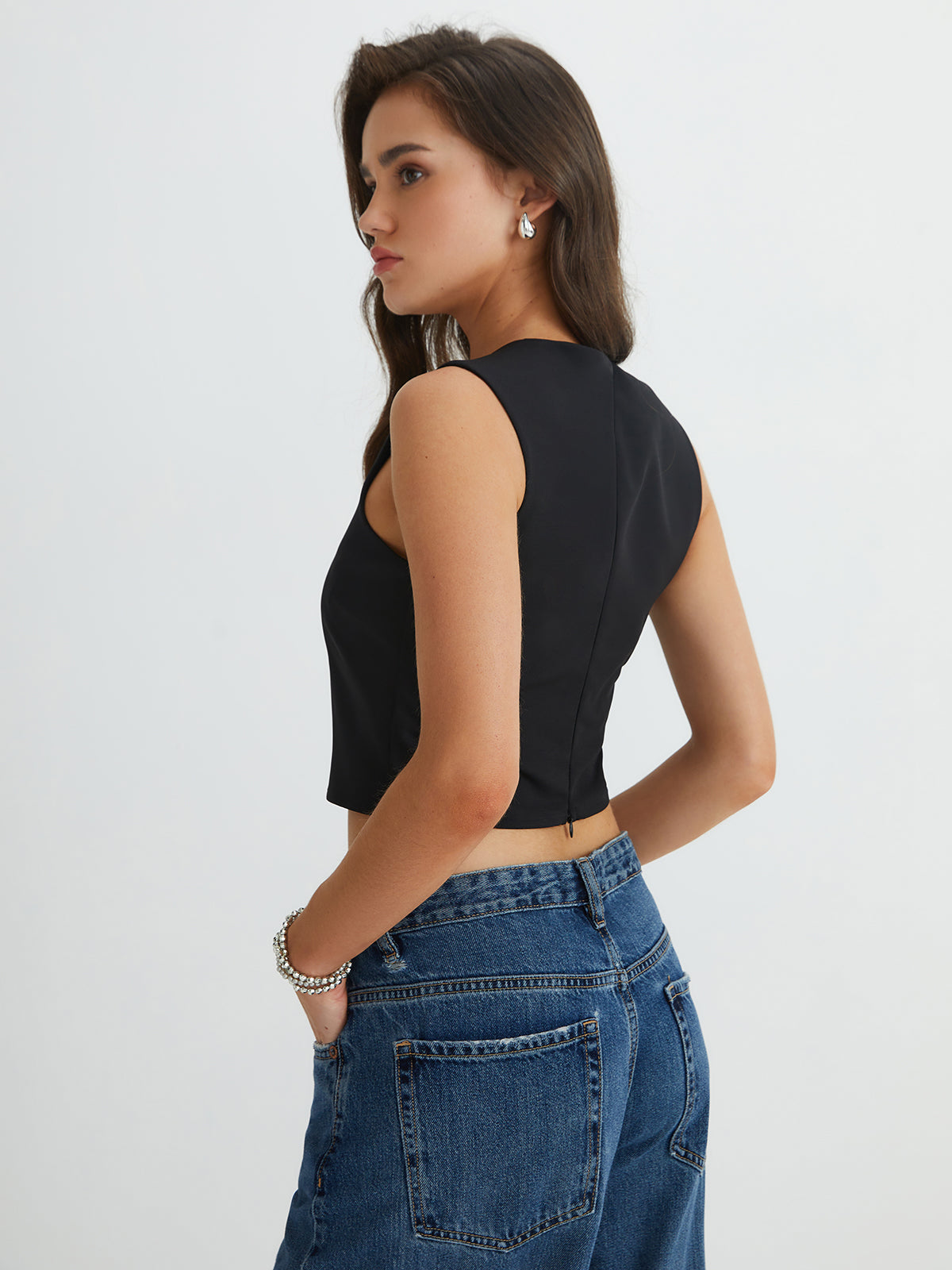 Anna | Elegantes Faltendes Top mit Quadrat-Ausschnitt