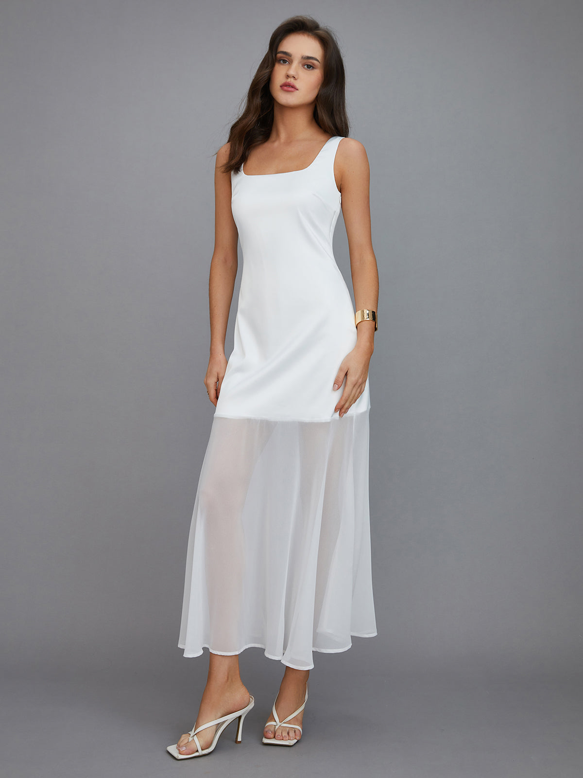 Kristina | Transparentes Maxi-Kleid mit schickem Overlay