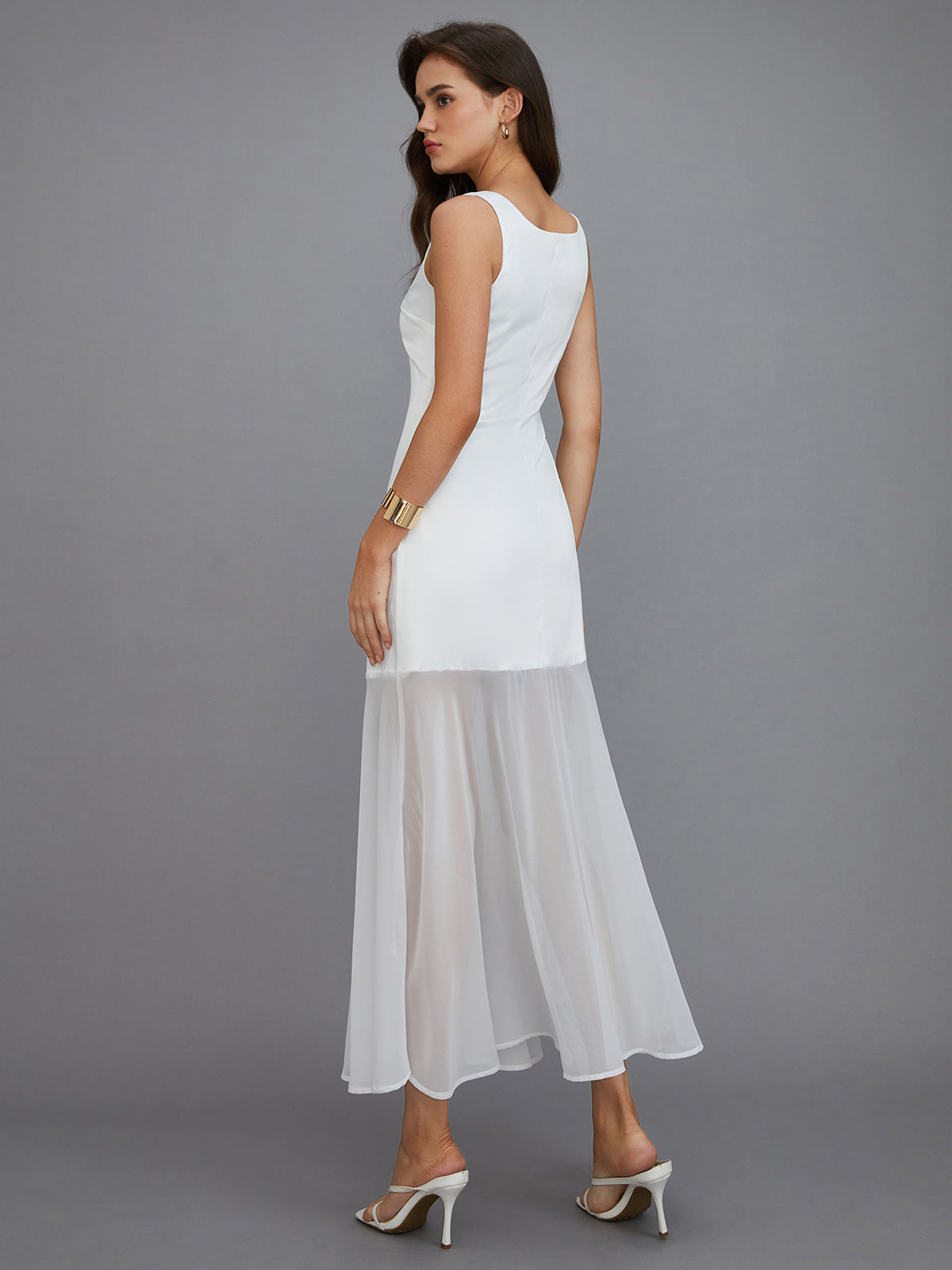 Kristina | Transparentes Maxi-Kleid mit schickem Overlay
