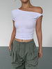 Mia | Elegantes Schulterfreies Top mit Asymmetrischem Ausschnitt