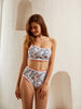 Sophie | Blumenmuster Kontrast Bikini Set