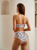Sophie | Blumenmuster Kontrast Bikini Set