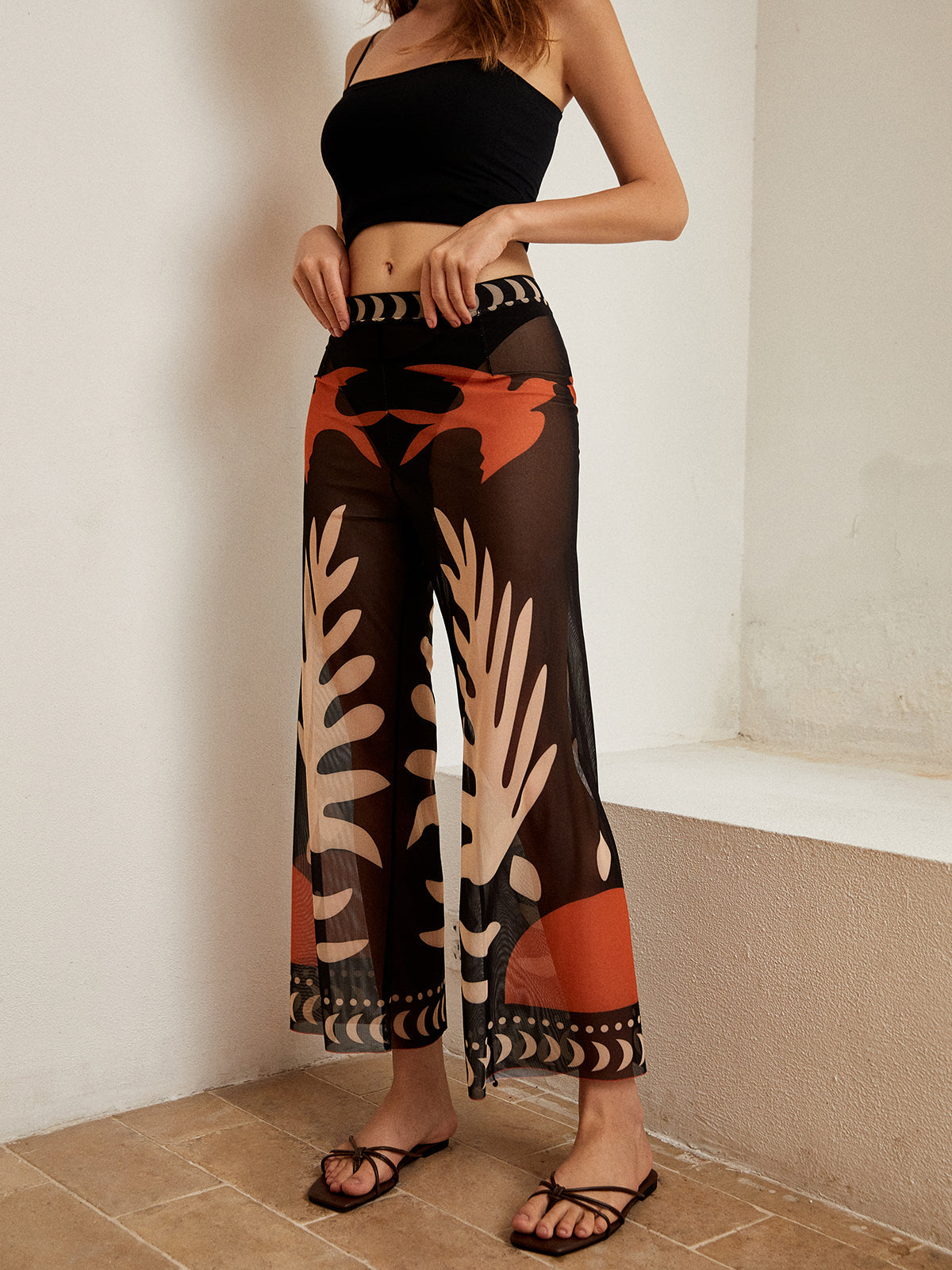 Clara | Durchsichtige Mesh-Hosen mit Vogel-Muster