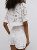Emilie | Elegantes Besticktes Shorts Set