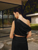 Anja | Asymmetrische Bluse aus Baumwolle und Leinen