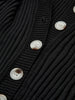 Clara | Strick-Knopf-Kleid mit kurzen Ärmeln