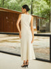 Clara | Elegantes Knitted Kleid ohne Ärmel mit Knöpfen