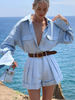 Paul | Elegantes Langarm-Set mit gefalteten Shorts
