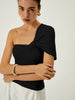 Mia | Asymmetrisches Knotted Stricktop mit einem Schulterträger