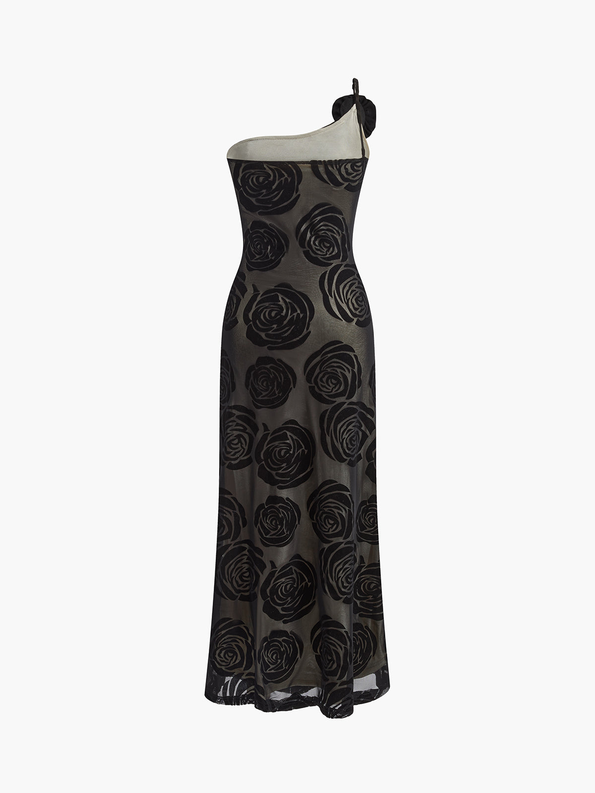 Emilia | Asymmetrisches Jacquard-Kleid mit Blumenmuster