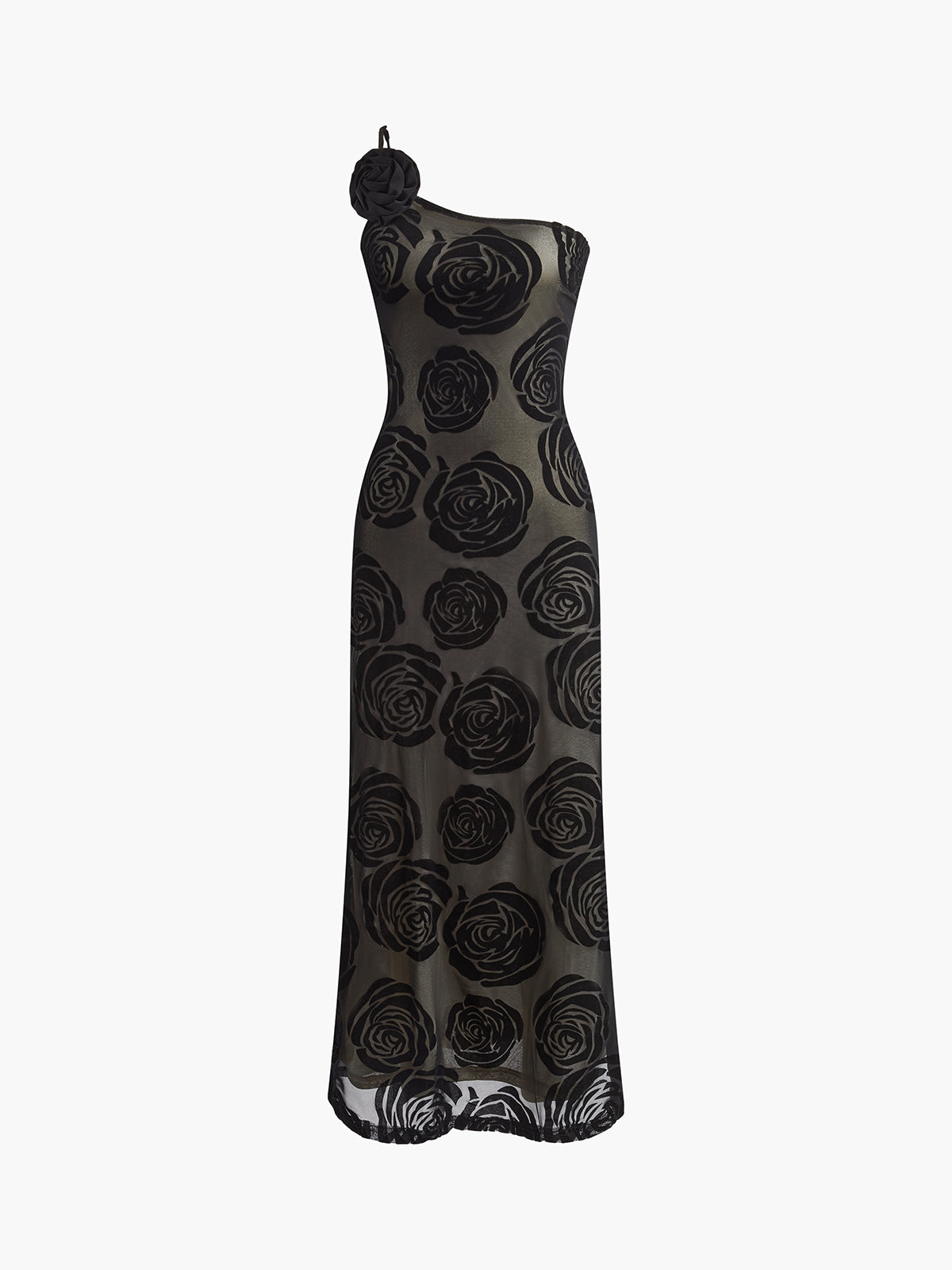 Emilia | Asymmetrisches Jacquard-Kleid mit Blumenmuster