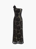 Emilia | Asymmetrisches Jacquard-Kleid mit Blumenmuster