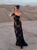 Emilia | Asymmetrisches Jacquard-Kleid mit Blumenmuster