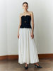 Clara | Plissiertes Maxi-Kleid ohne Schultern