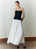 Clara | Plissiertes Maxi-Kleid ohne Schultern