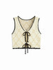 Emilie | Knotted Contrast Trim Sweater Vest