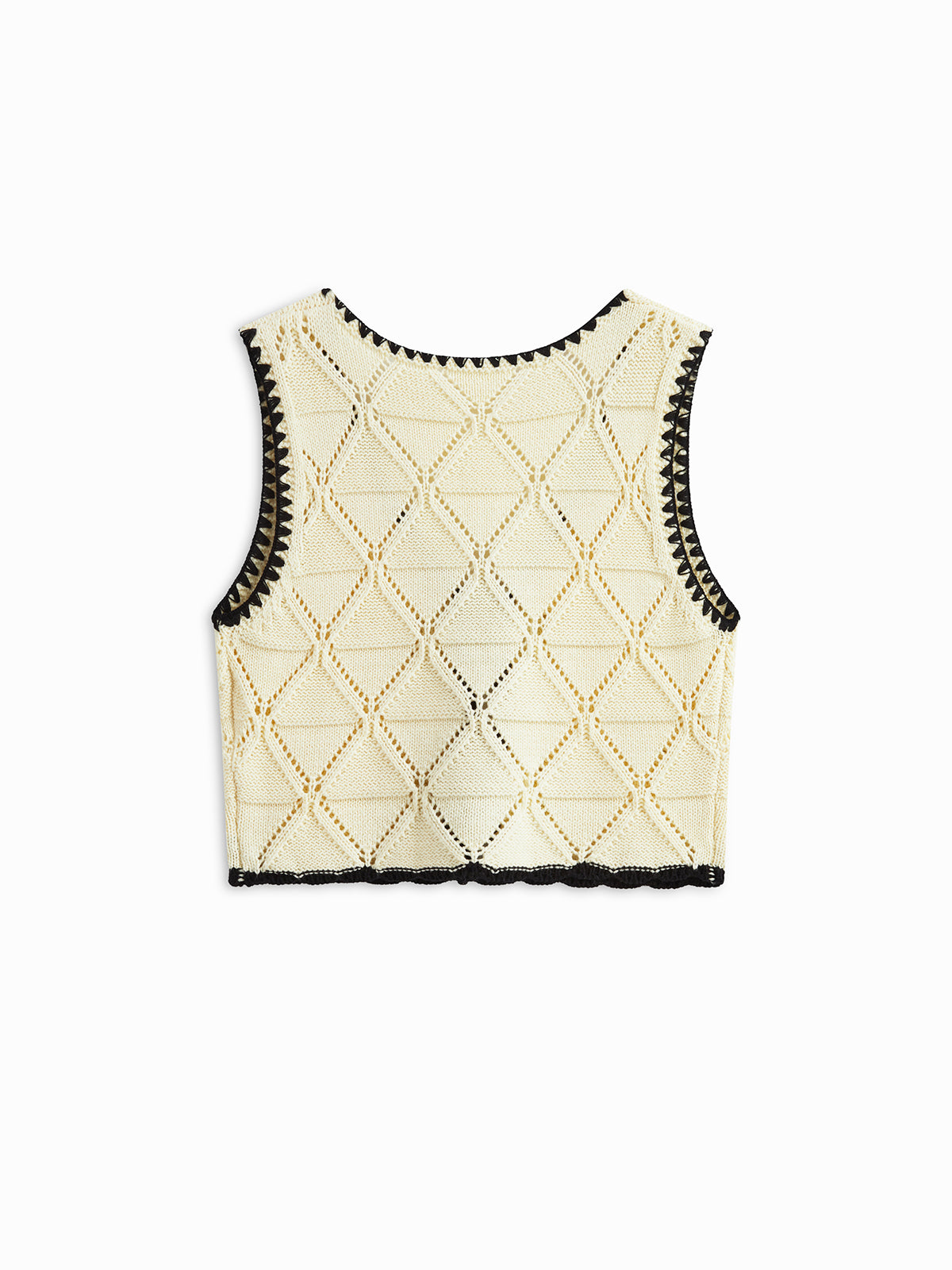 Emilie | Knotted Contrast Trim Sweater Vest