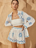 Leonie | Charmantes Print Lapel Shorts Set