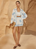 Leonie | Charmantes Print Lapel Shorts Set